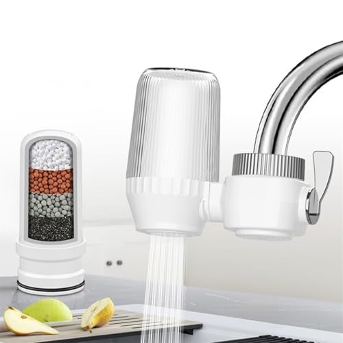 Supvox Faucet Activated Carbon Water Filter Active Carbon Filtration Core Water Filter Faucet Mount Water Filtration System for Tap Water, Hard Water Softener, Universal Water Tap Filter, Clear - Image 2