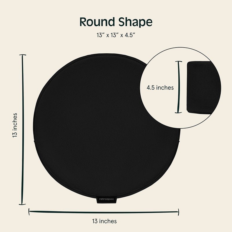 Retrospec Sedona Zafu Meditation Cushion & Floor Pillow with Buckwheat Hulls - Adjustable Yoga Accessory for Women - 13in Round Cotton Seat with Handle & Washable Cover - Image 4