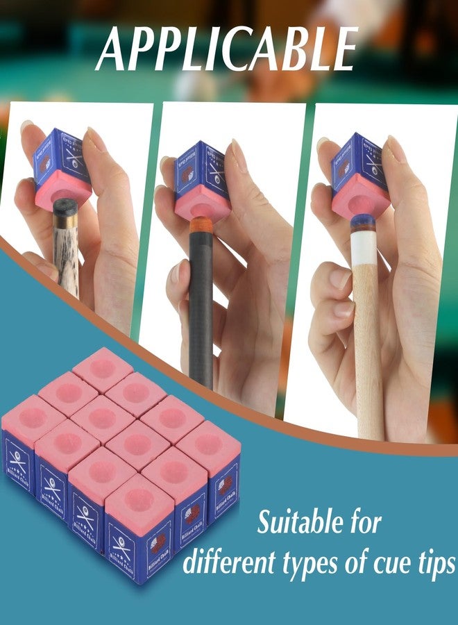 Kmise Professional Pool Cue Chalk, 12 Cubs / 48 Cubs, with Storage Box, Fine Powder, 4 Colors, Billiard Cue Chalk Suitable for Each Cue Tip Size (Pink, 48 Pack) - Image 3