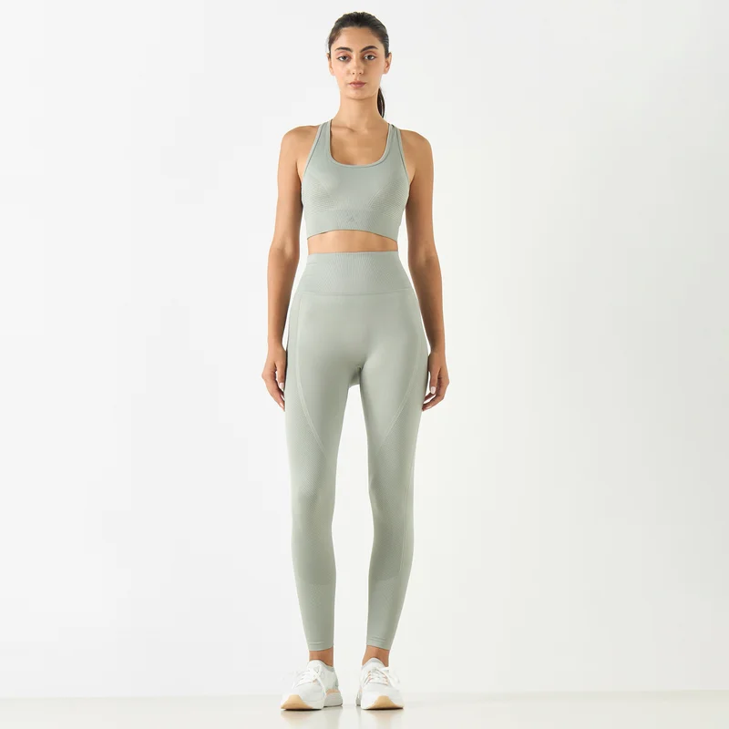ADOT by Splash Textured Seamless Sports Bra with Cross Back Strap