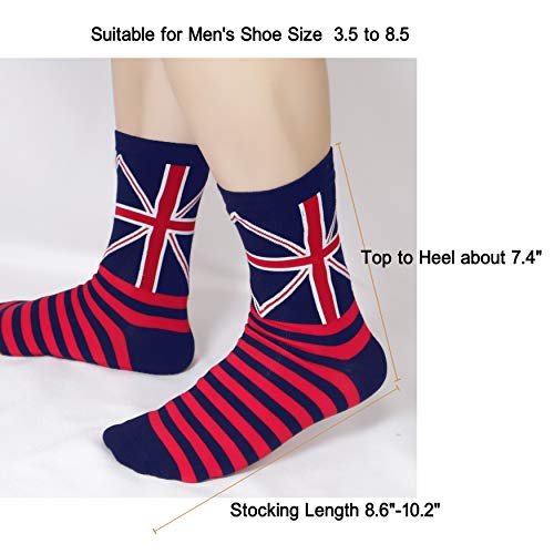 Bienvenu Men Uk Flag Print British Flag Colorful Dress Socks Casual Cotton Crew Socks - Image 2
