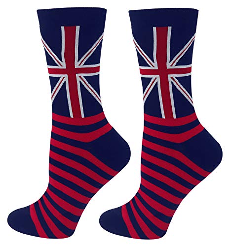 Bienvenu Men Uk Flag Print British Flag Colorful Dress Socks Casual Cotton Crew Socks - Image 1