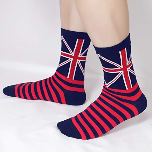 Bienvenu Men Uk Flag Print British Flag Colorful Dress Socks Casual Cotton Crew Socks - Image 3
