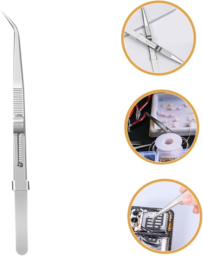 Stainless Steel Jewelry Tweezers Precision Static Non Tools for Crafts Electronics Eyelash Application - Image 4