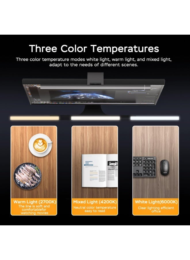MUMO Monitor Light Bar,Computer Light Bar,Dimmable Screen USB Reading Lamps, Suitable for Flat-Paneldisplays of Different Sizes, USB Powered,No-Glare Eye Protection Home Office LED Work Light - Image 5