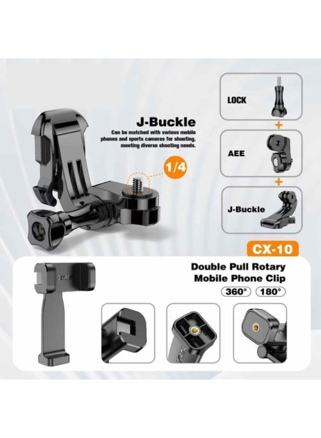 Plokama CX-10 Action Camera Chest Mount Harness Strap for Gopro & Phones Chesty Body Mount - Black - Image 5