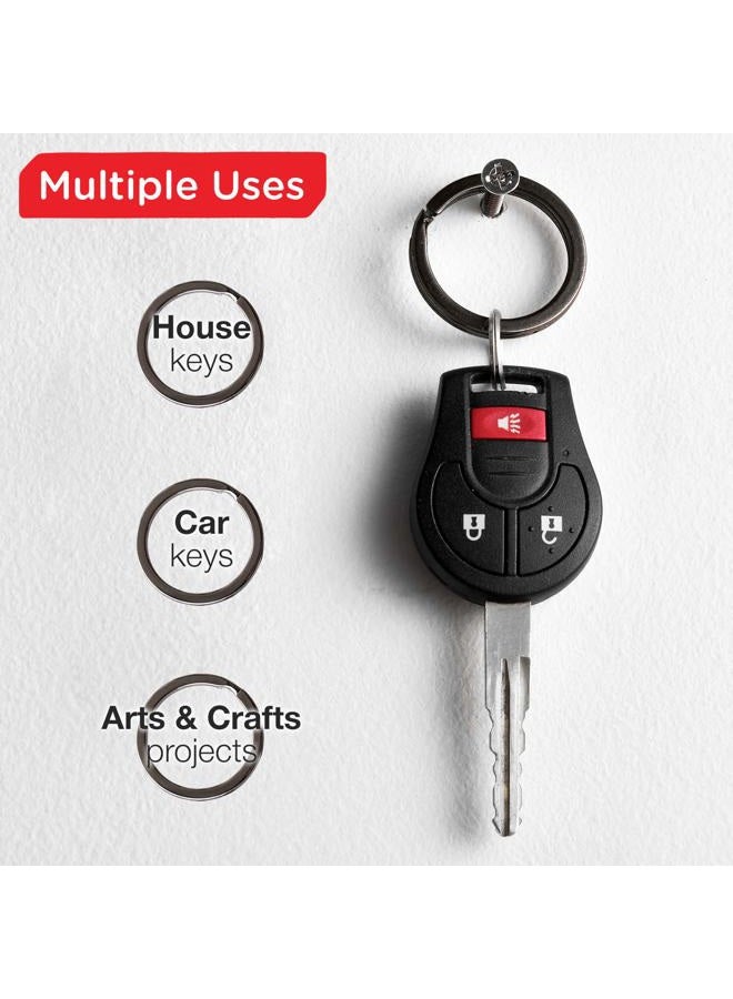 Silipac Key Rings Flat Split Keychain Bulk Heavy Duty Strong Keyring for Car Home Large Metal Dog Ring Tag Lanyards School Office DIY, Gun Color, Heat anodized 12pcs - Image 5