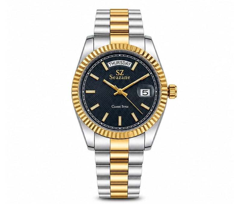 A classic men's wristwatch from the Seazone brand, with a design inspired by luxury watches.