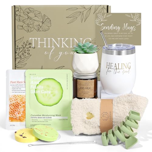 GiftPeak Thinking of You Care Package for Women - Get Well Soon GBasket for Sick Friend After Surgery Gifts Feel Better Gifts for Women, Sympathy Gift Baskets Sending Hugs, Self-Care Spa Gifts - Image 1