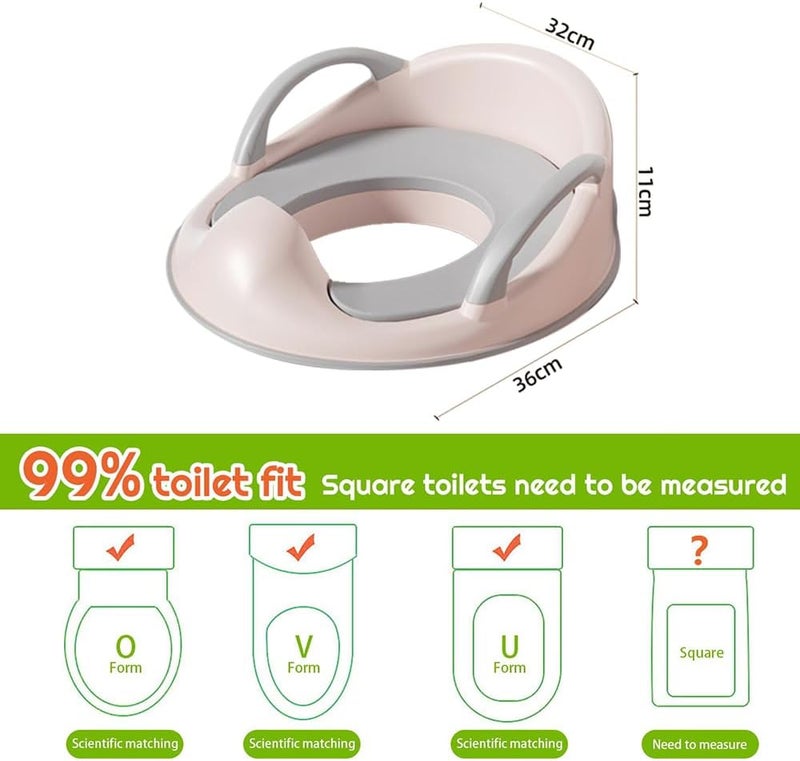 0TO1 TECH Potty Training Seat with Detachable Soft Cushion & Splash Guard - Fits Round and Oval Toilets (Pink) - Image 5