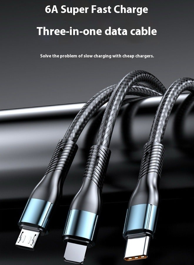 3-in-1 USB Fast Charging Cable - 120W Power Super Fast Charger Cords Universal Phone Charger, Multiple Charger Wire for Cellphone, Tablets and More - Image 2