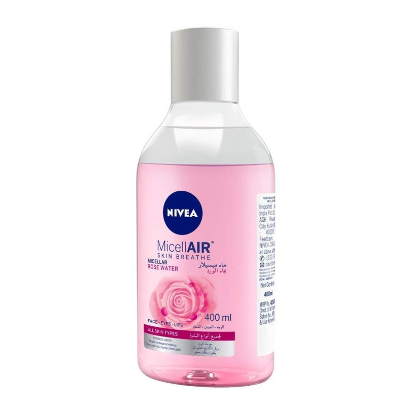 NIVEA Micellar Cleansing Water, Skin Breathe Rose MicellAIR, 400ml - Image 4