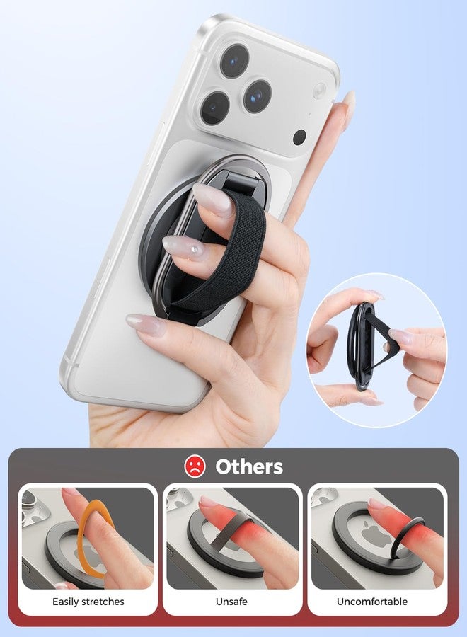 SUPERONE [2025 Upgraded] SUPERONE MagSafe Phone Grip for MagSafe with Finger Strap, Removable Gym Magnetic Phone Grip with Two-Sided Magnets, Mag Safe Grip Kickstand Loop for iPhone 17/16/15/14/13/12 Series - Image 3