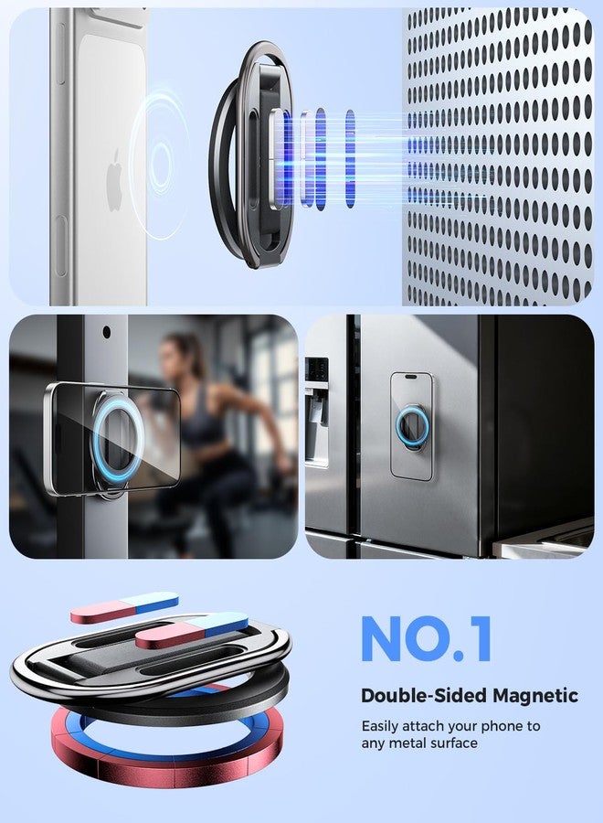 SUPERONE [2025 Upgraded] SUPERONE MagSafe Phone Grip for MagSafe with Finger Strap, Removable Gym Magnetic Phone Grip with Two-Sided Magnets, Mag Safe Grip Kickstand Loop for iPhone 17/16/15/14/13/12 Series - Image 2