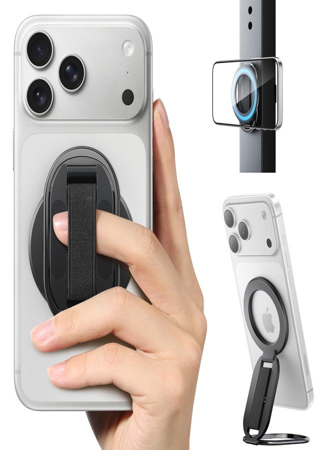SUPERONE [2025 Upgraded] SUPERONE MagSafe Phone Grip for MagSafe with Finger Strap, Removable Gym Magnetic Phone Grip with Two-Sided Magnets, Mag Safe Grip Kickstand Loop for iPhone 17/16/15/14/13/12 Series - Image 1
