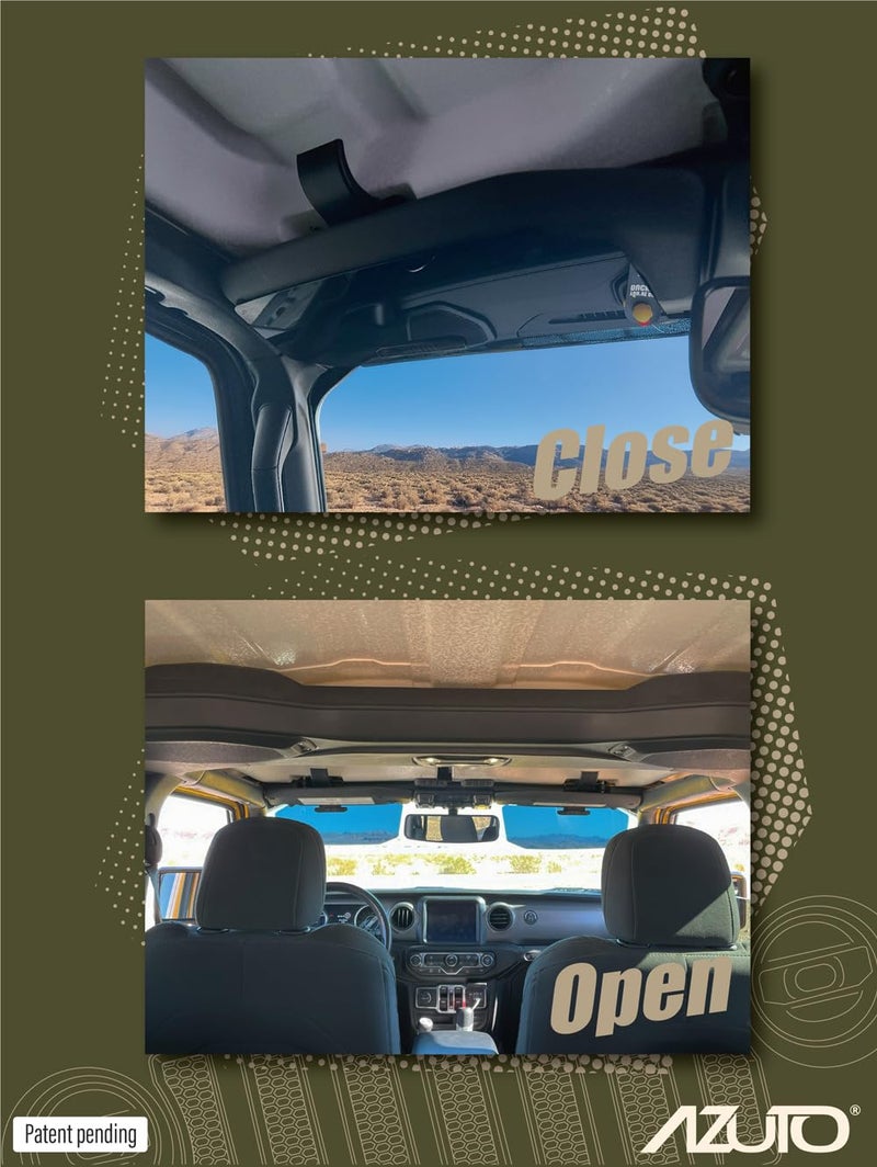 AZUTO Sun Visor Extension Right Side Only for Jeep Wrangler JL JLU & Gladiator JT 2018-2026, UV400 Polycarbonate Lens, 99% UV Filtering, Hinge Mount Bolt-On, Torque Hinge Stepless Angle - Image 3