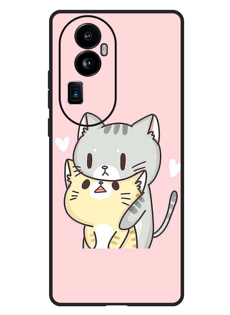 Theodor Protective Case Anti Scratch Shock Proof Bumper Cover For Oppo Reno 10 Pro Plus Two Cats Love  - Image 1