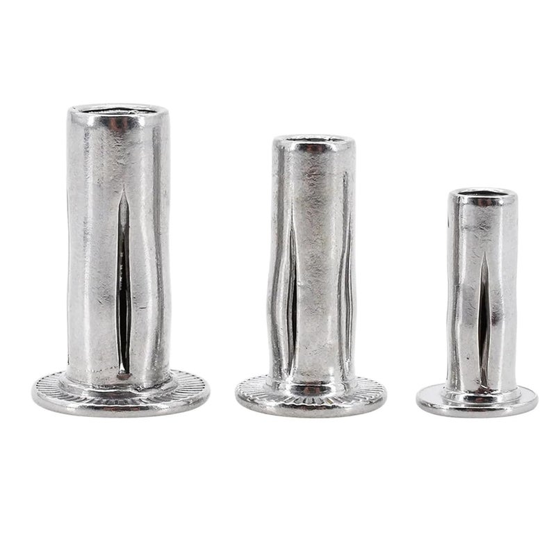 Multi-Grip Rivet-Nuts 25pcs M4 M5 M6 M8 Expansion Rivet Nut Stainless Steel Slotted Insert Flat Head Zinc Plated Iron for Accessory(304 Stainless Steel,M8) - Image 5