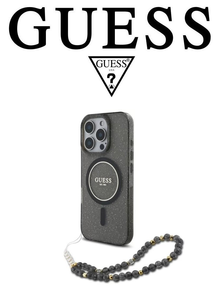 CG MOBILE Back Case for iPhone 16 Pro, supports MagSafe wireless charging, camera bumper, dark black color, original design approved by GUESS, designed in France. By CG MOBILE  - Image 3
