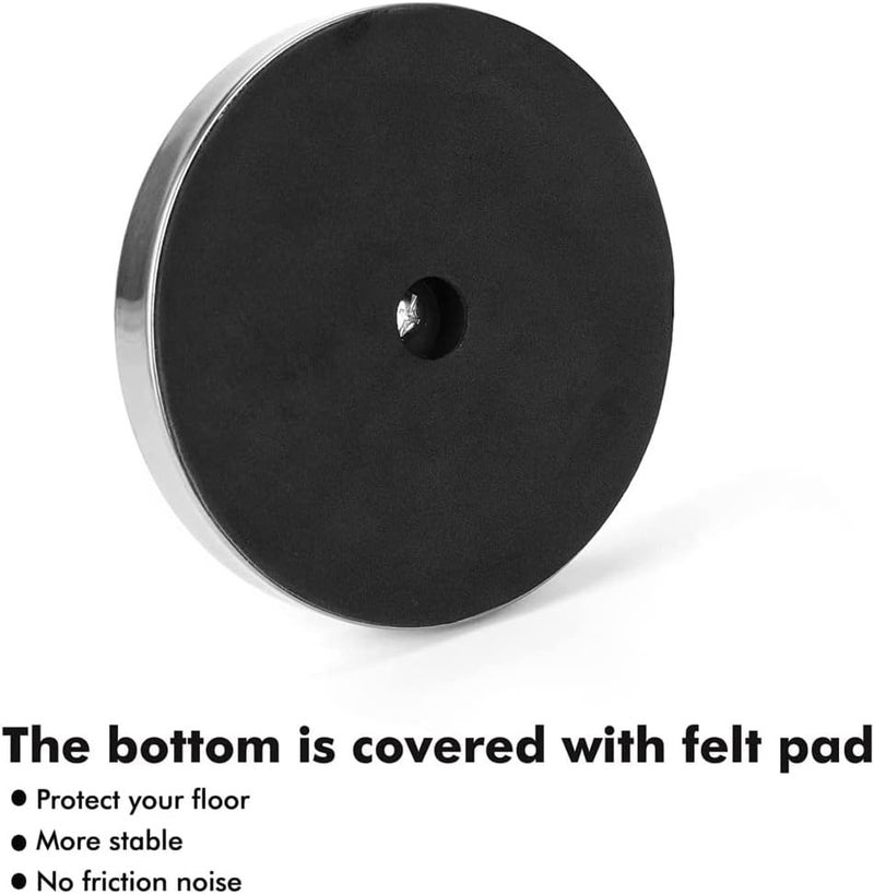 Stainless Steel Brushed Silver Toilet Paper Stand with Weighted Base & 4-Spare Capacity - Image 3