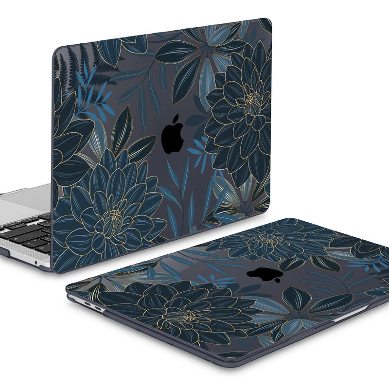 Mektron for MacBook Air 13 Case A1466/A1369 (2010-2017 Release), Snap-on Plastic Hard Shell Cover for MacBook Air 13.3 inch with Keyboard Cover, Dahlia Flower C035 - Image 4