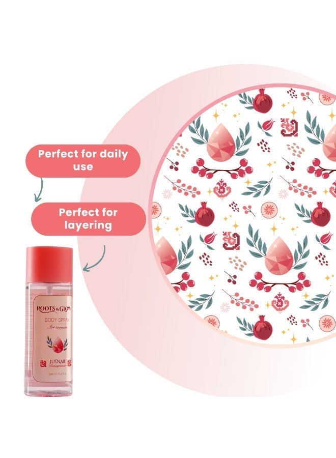 روتس اند جلو بخاخ جسم جُلنار للنساء من روتس اند جلو – رذاذ عطري منعش يدوم طويلاً - Image 3