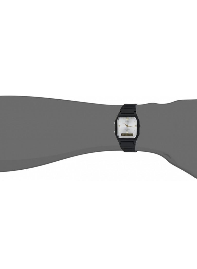 كاسيو ساعة كاسيو AW-48HE-7AVDF للرجال، كاجوال، مينا فضي، سوار أسود - Image 2