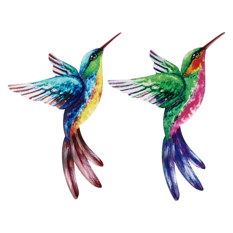 4 pcs Iron Hummingbird Hanging Ornaments Wall Art Pendants Housewarming - Image 1