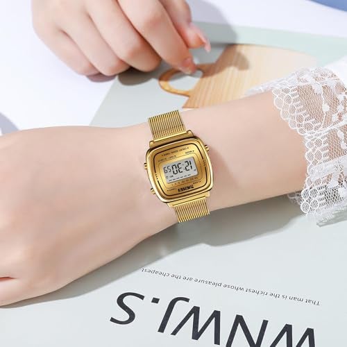MASTOP Women's Quartz Watches Ultra-Thin Gorgeous Simple Petite Wrist Watches Small Dial Mesh Steel Bracelet (Steel Silver) - Image 5