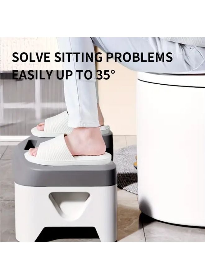مقعد مرحاض أبيض نقي مكثف لمساعدة البالغين على القرفصاء مع تخزين - Image 5
