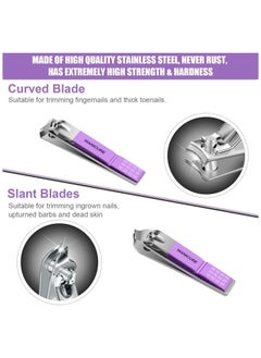 manicure Set Professional Nail Clippers Pedicure Kit, 16 pcs Stainless Steel Nail Care Tools Grooming Kit with Luxurious Travel Leather Case for Thick Nails Men Women Gift (purple) - pzsku/ZAE3746D41FCD537D0CB2Z/45/_/1715008062/3eb5f93b-13b1-4917-a7ce-956f53b94bc5