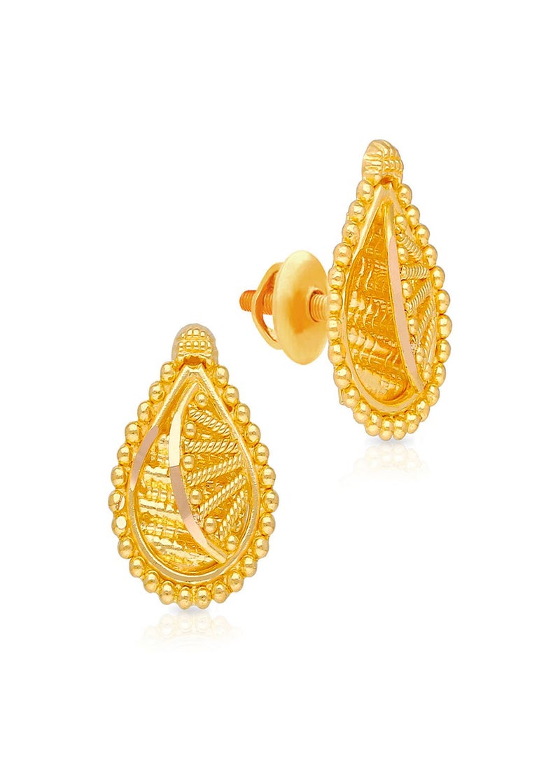 Malabar Gold and Diamonds 22 Karat 916 Purity Studs Gold Earrings ERCOS12406AEY - Image 1