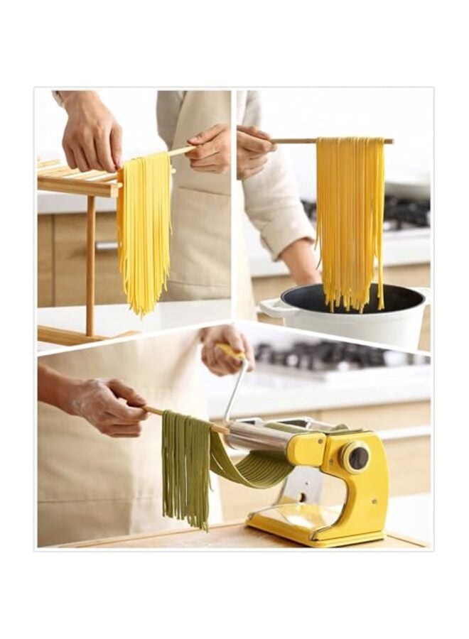 Bamboo Pasta Drying Rack with 8 Bars and Transfer Wand, Easy to Transfer for Drying Pasta and Cooking, Special Suspension Design for Large Storage, Gift for House Warming - Image 5
