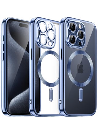 Soft Clear Case for iPhone 15 Pro Max 6.7-Inch, Camera Lens Full Protection, Compatible with MagSafe Wireless Charging, Shockproof Electroplated TPU Phone Cover Sierra Blue - pzsku/ZAE3754F9F98B7941A365Z/45/_/1722763009/1539373d-ee68-4f52-84b3-cdece19eddc4