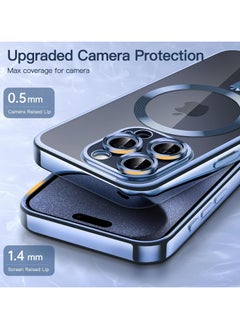 Jetech Soft Clear Case for iPhone 15 Pro Max 6.7-Inch, Camera Lens Full Protection, Compatible with MagSafe Wireless Charging, Shockproof Electroplated TPU Phone Cover Sierra Blue  - Image 4