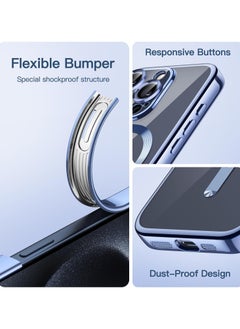 Jetech Soft Clear Case for iPhone 15 Pro Max 6.7-Inch, Camera Lens Full Protection, Compatible with MagSafe Wireless Charging, Shockproof Electroplated TPU Phone Cover Sierra Blue  - Image 5