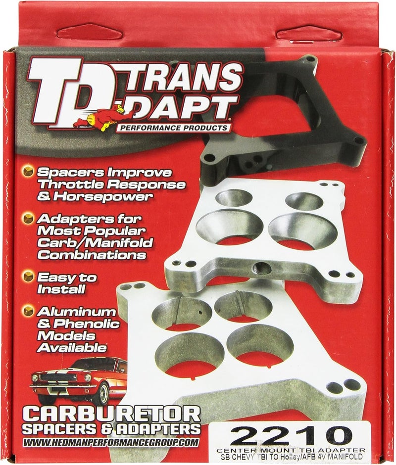 Trans-Dapt Performance 2210 Carburetor to TBI Adapter for Small Block Chevy - Image 2