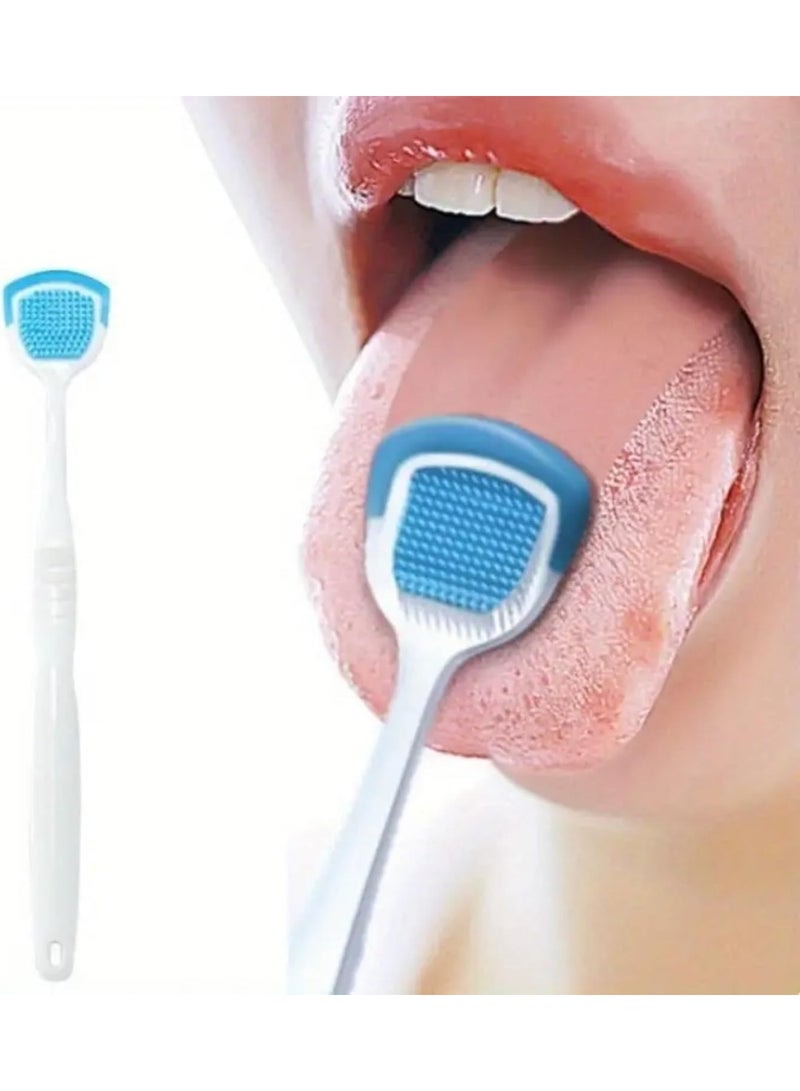 Tongue Coating Brush, Silicone Tongue Scraper, Double-Sided, Oral Hygiene, Bad Breath Remover, 1 PC Random Color - Image 1