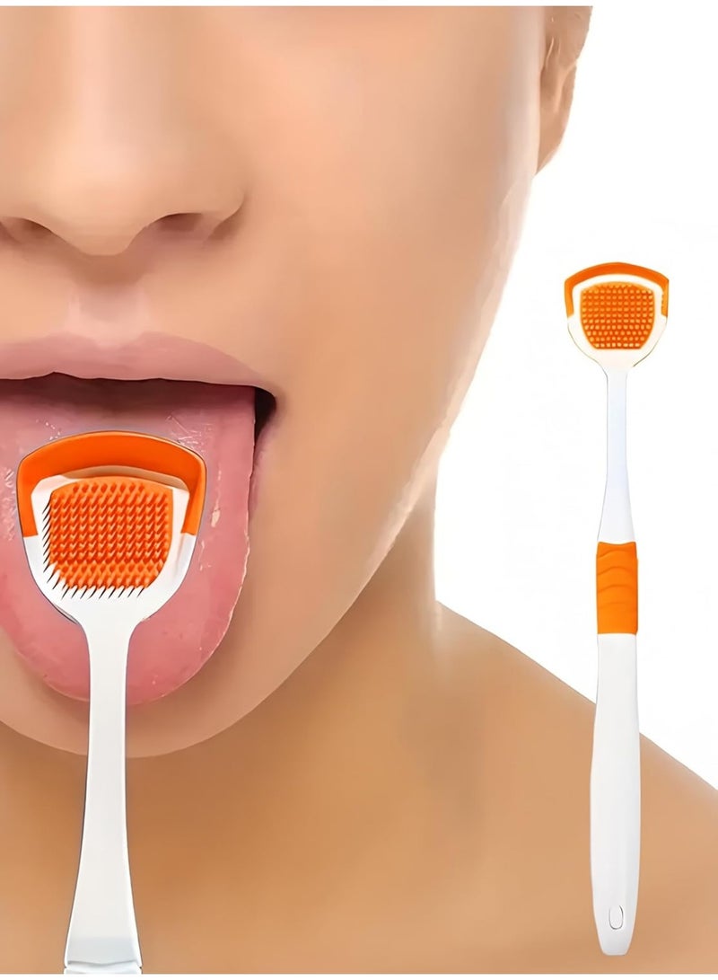 Tongue Coating Brush, Silicone Tongue Scraper, Double-Sided, Oral Hygiene, Bad Breath Remover, 1 PC Random Color - Image 2