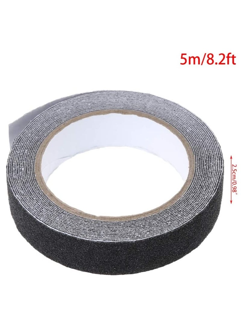 Excefore Anti-Slip Grip Tape, Stair Step Anti-Slip Safety Tape, Anti-Slip Sticker High Grip Black for Step Indoor/Outdoor Traction Anti-Slip Safety Waterproof Tape (1 Roll, 2.5CM x 5M) - Image 5