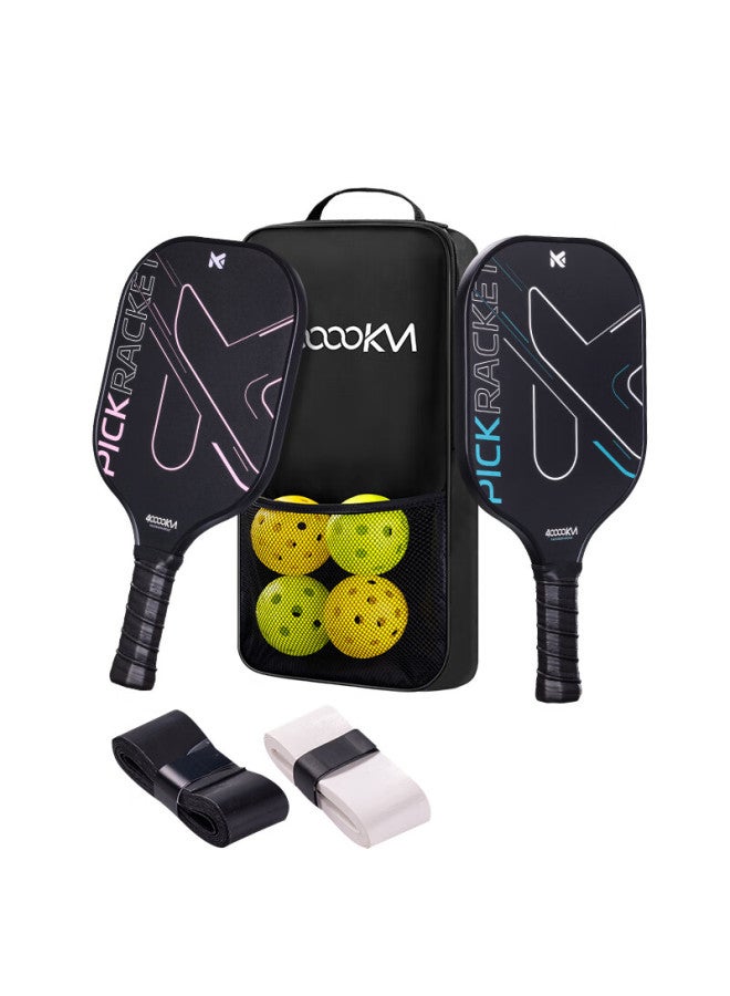 40,000 Km Pickleball Paddle Set T300 Carbon Fiber Dual Paddle Tournament-grade Professional Durable Pp Honeycomb Core Lightweight Featherweight - Image 5