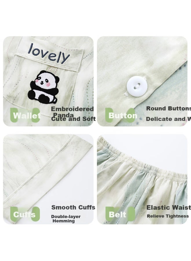 LANG SHA Lanshifei 25th Anniversary Summer New Women's Pajamas Thin And Comfortable Ice Silk Cool Breathable Short Sleeve Shorts Home Wear Set - Image 4