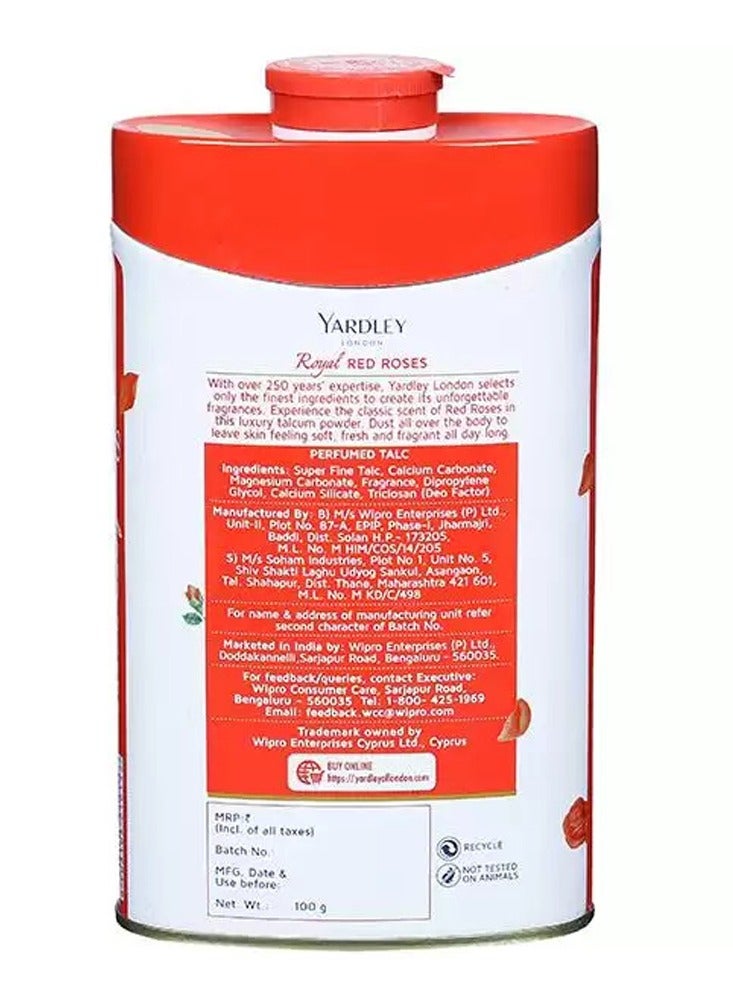 Yardley Red Roses Perfumed Talc Powder 250grams - Image 2
