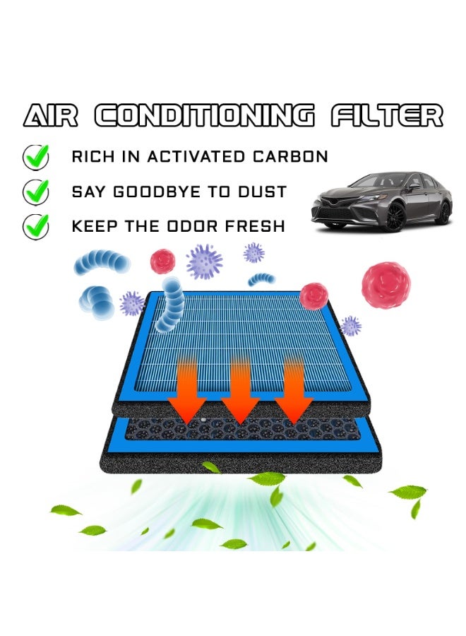 BOAO CF10285 Cabin Air Filter With Activated Carbon For Toyota 4Runner Highlander RAV4 Tundra Camry Corolla Prius Land Cruiser Sequoia Sienna Avalon 2010 2011 2012 2013 2014 2015 2016 2017 2018 2019 2020 - Image 3