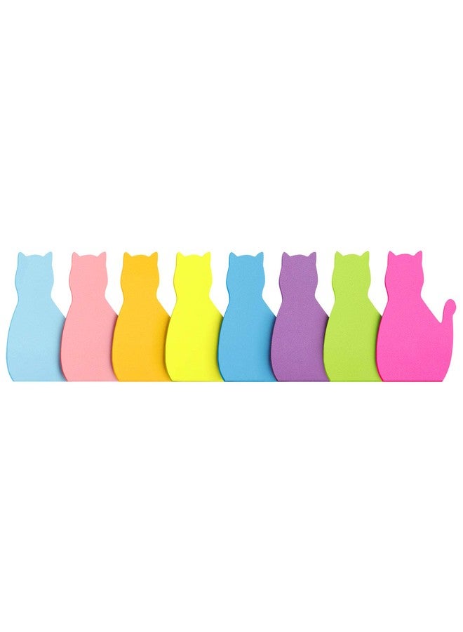 SIMONA Cat Shape Sticky Notes 8 Color Bright Colorful Sticky Pad 75 Sheets/Pad Self-Sticky Note Pads (8 Pads) - Image 2