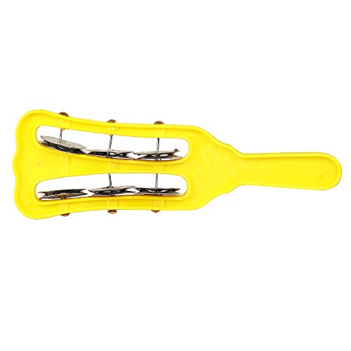 GUG Plastic Manjira - Musical Instrument for Bhajan and Kirtans, Khartal for Mandir aarti (Jheeka) 3 line Multicolor - Image 1