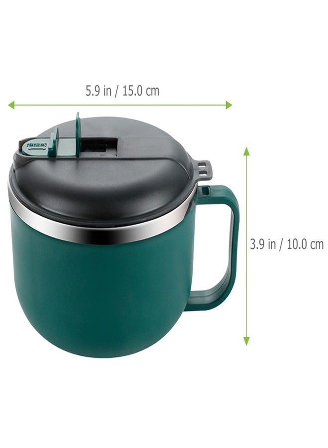 Hemoton 45oz Stainless Steel Bowl Set with Lid & Handle, Microwavable Ramen Bowl with Lid and Vent, Microwave Safe Instant Noodles Soup Bowl, Dorm Essentials (Dark Green) - Image 2