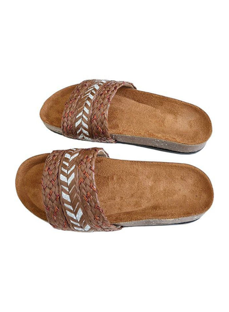 Karisma Cork And Latex Suede Lining Footbed, Soled Slippers Style With Simple Strap - Image 2
