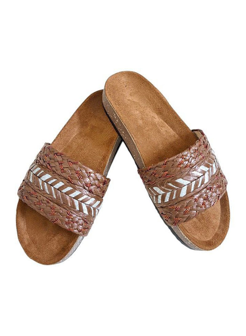 Karisma Cork And Latex Suede Lining Footbed, Soled Slippers Style With Simple Strap - Image 1