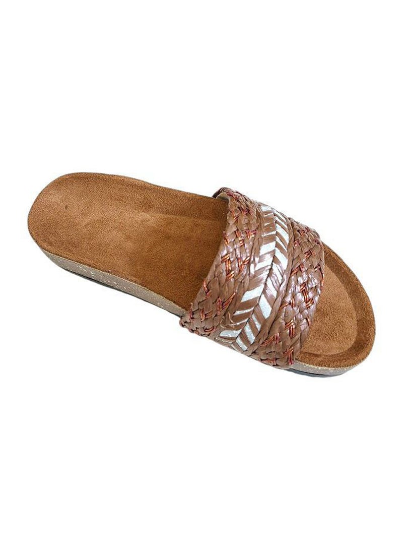Karisma Cork And Latex Suede Lining Footbed, Soled Slippers Style With Simple Strap - Image 3